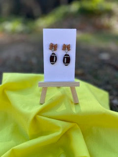 Bow & Football Earrings