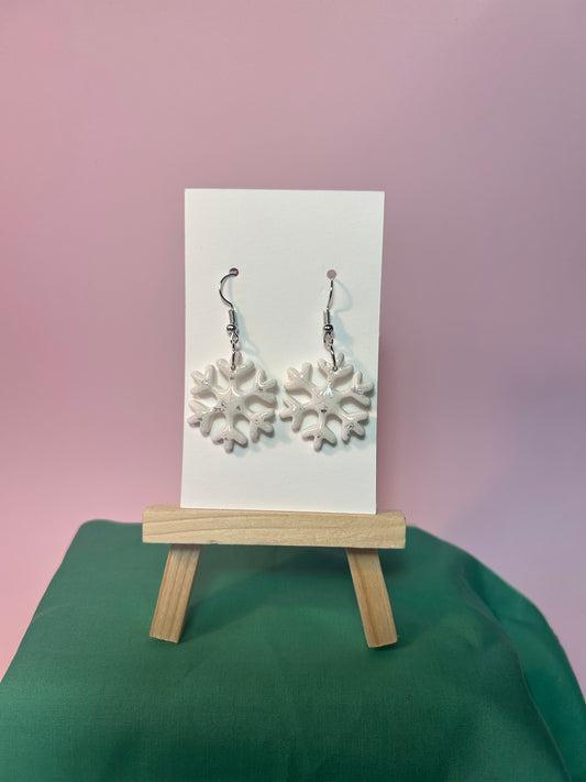 Snowflake Earrings — Choose Silver or Gold foiled
