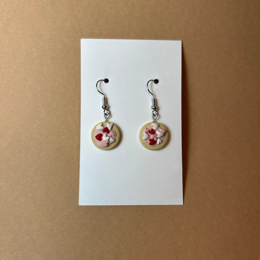 Realistic Sugar Cookie Dangle Earrings – Handmade Food Jewelry, Cookie Drop Earrings