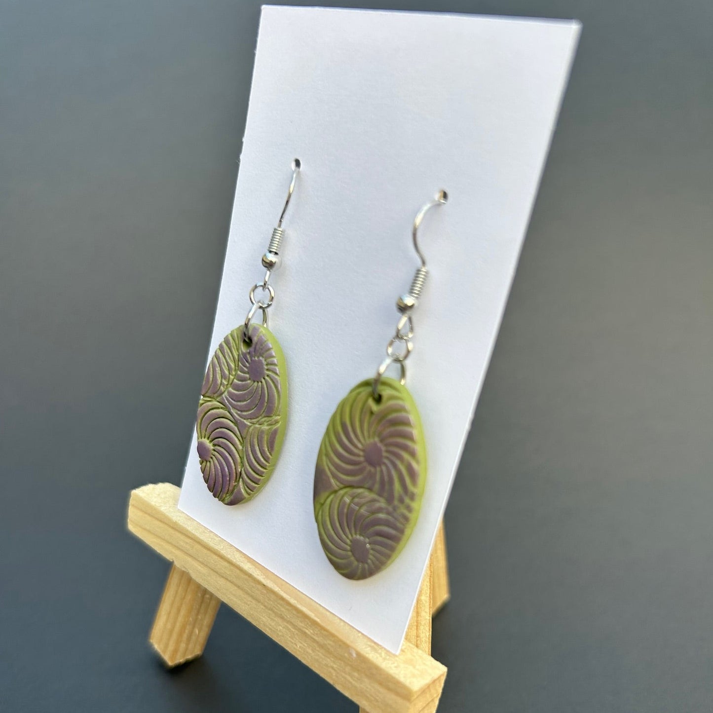 Pastel Spiral Statement Earrings - Handmade Polymer Clay Jewelry