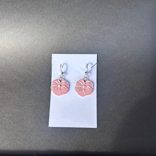 Blush Pink Floral Clay Earrings