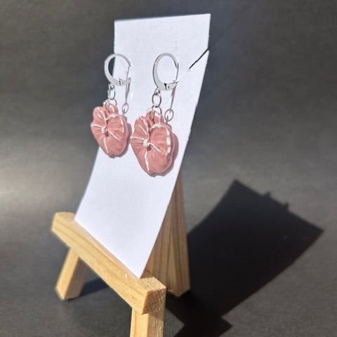 Blush Pink Floral Clay Earrings