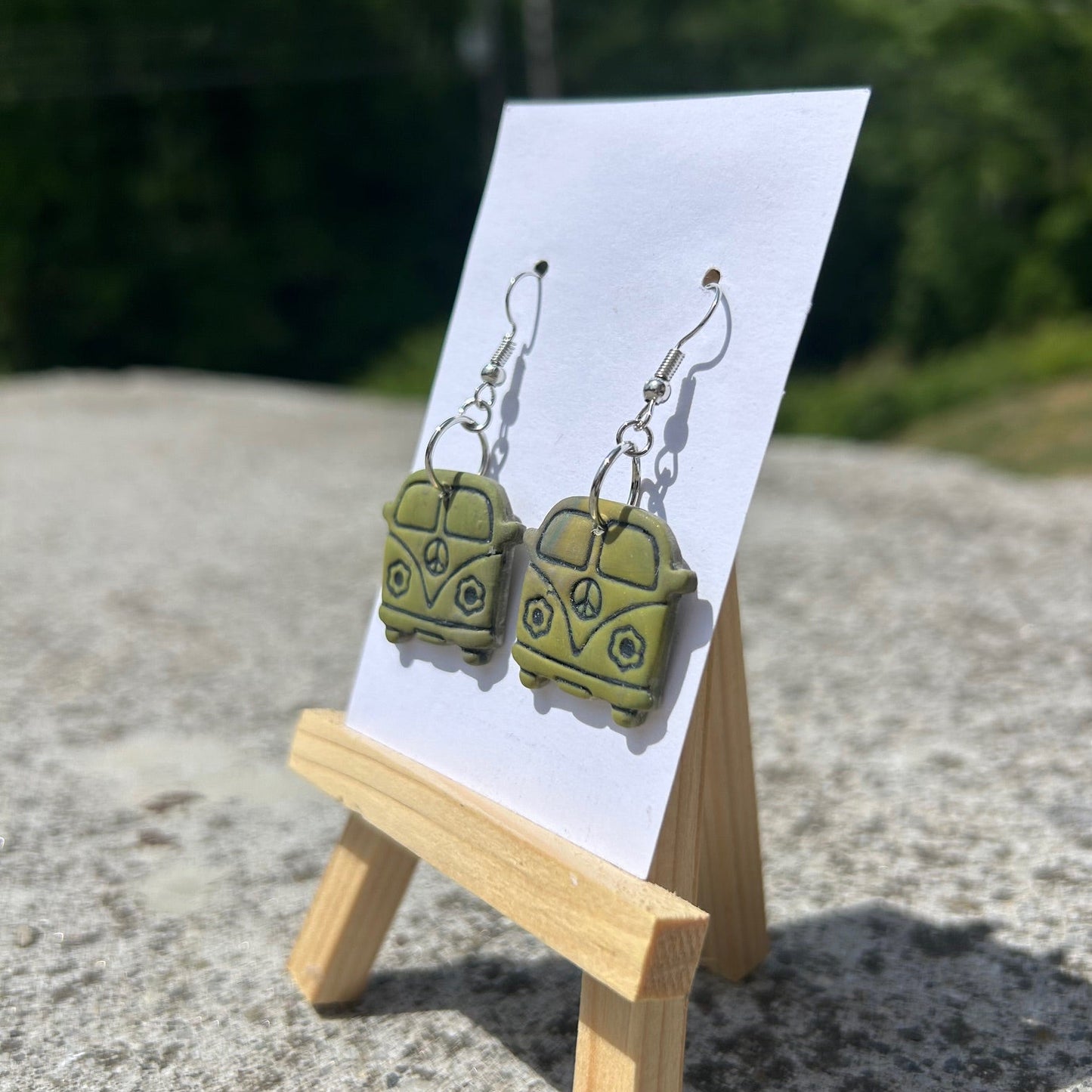 Groovy Van Polymer Clay Earrings