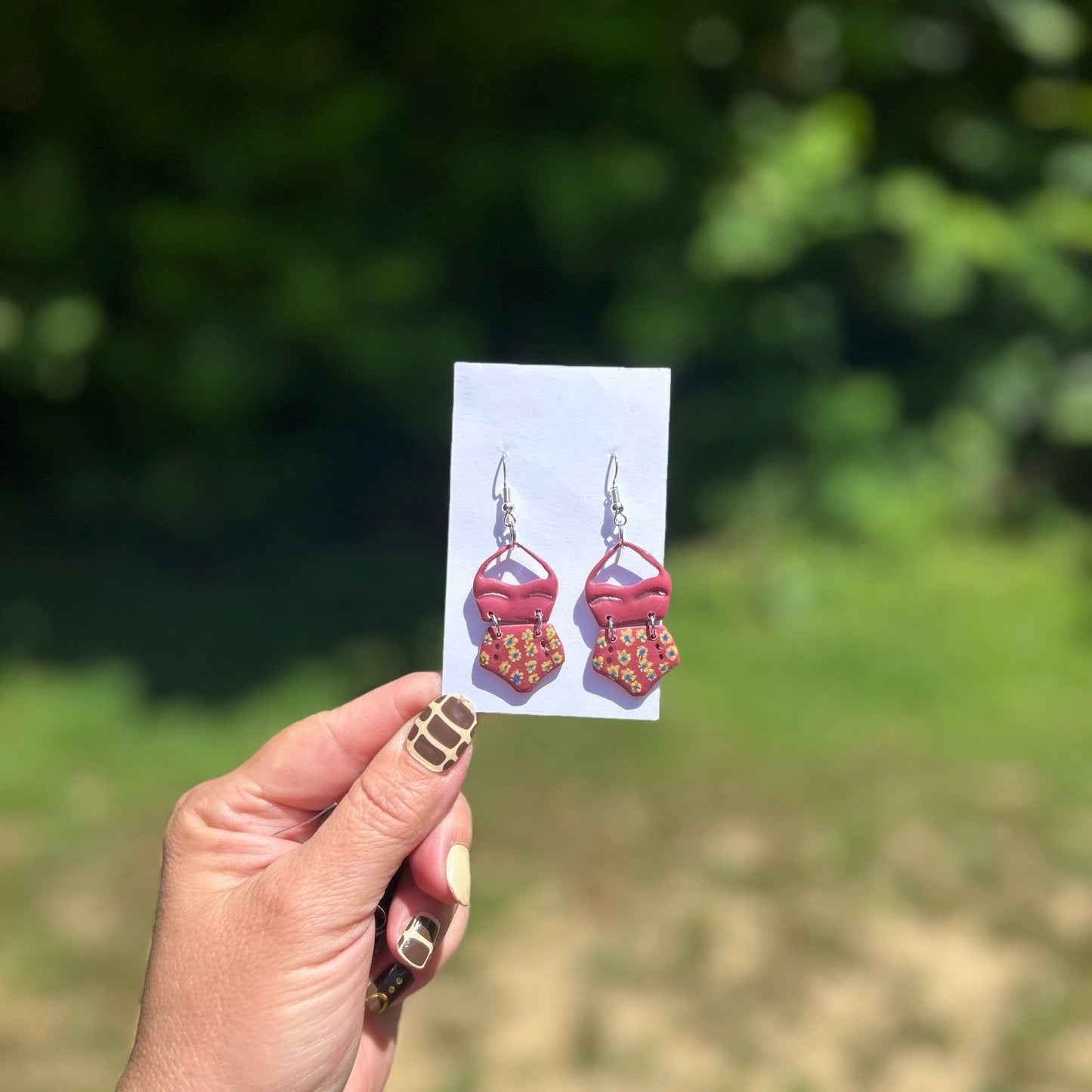 Retro Swimsuit Dangle Earrings