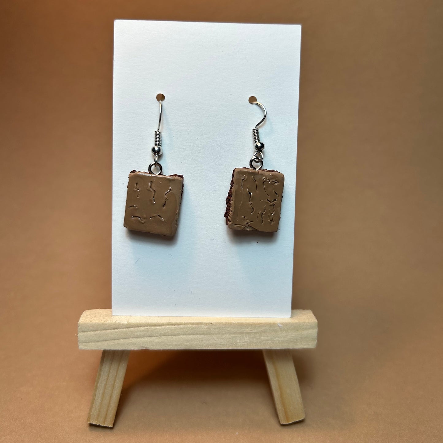 Miniature Brownie Earrings – Realistic Sweet Treat Accessories