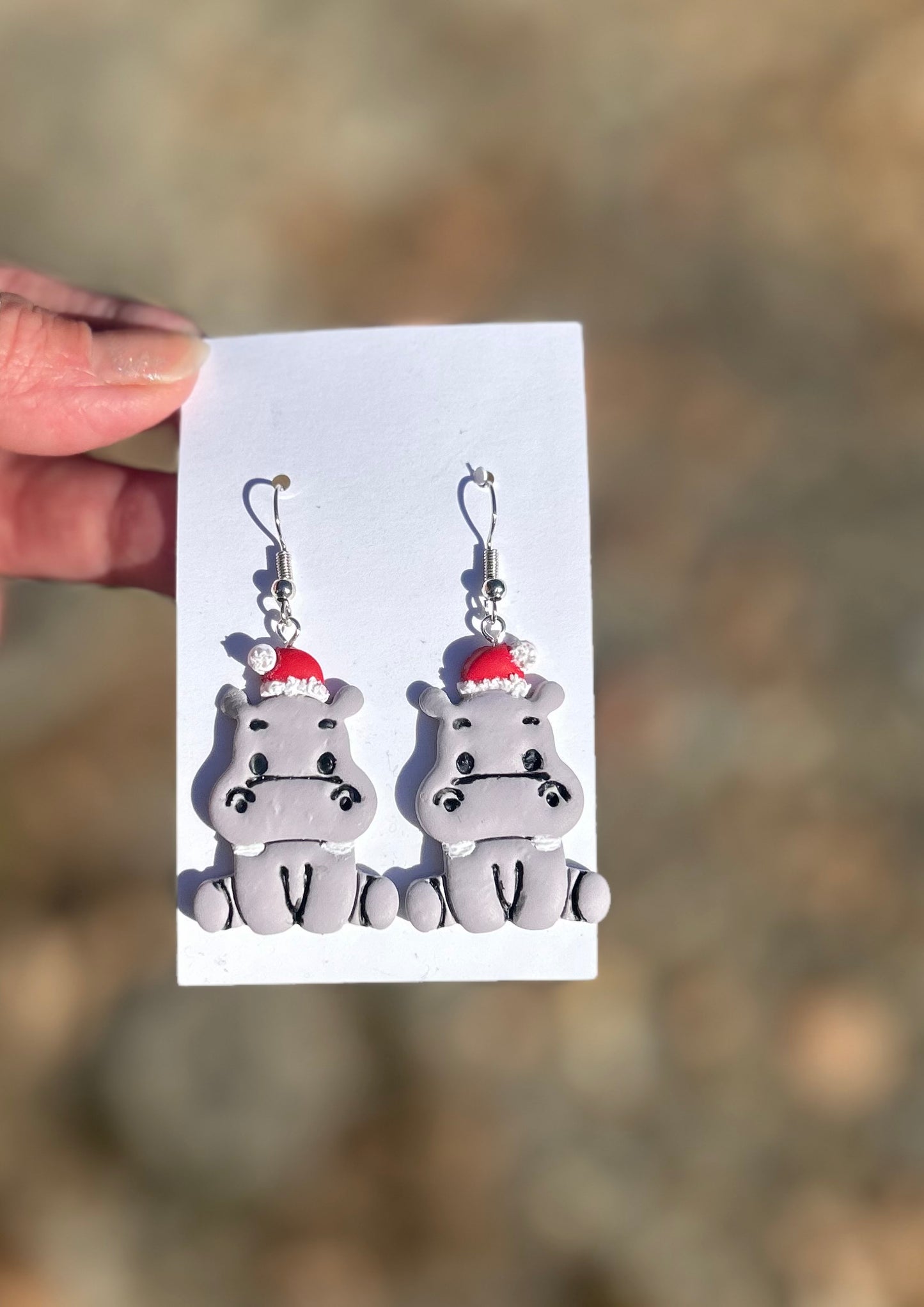 Hippo Holiday Earrings