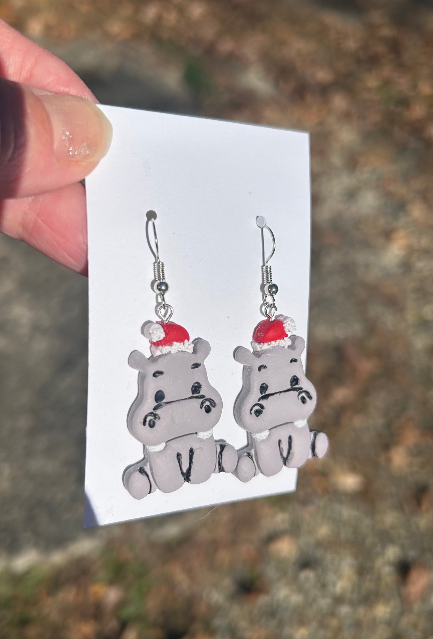 Hippo Holiday Earrings