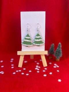 Snowy Christmas Tree Earrings
