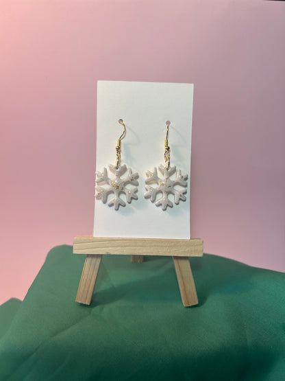 Snowflake Earrings — Choose Silver or Gold foiled