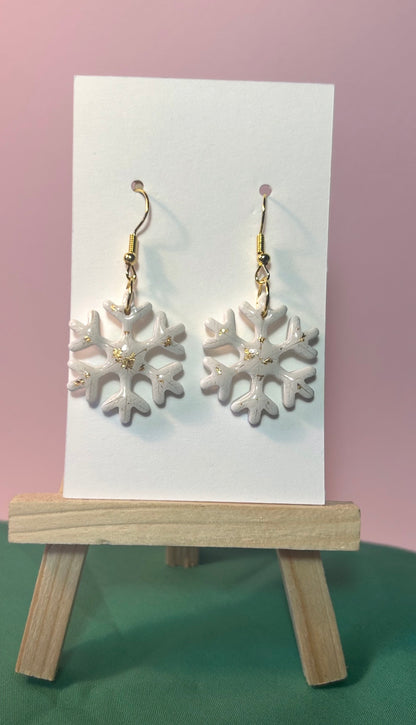 Snowflake Earrings — Choose Silver or Gold foiled