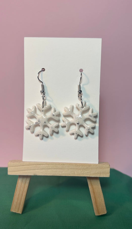 Snowflake Earrings — Choose Silver or Gold foiled