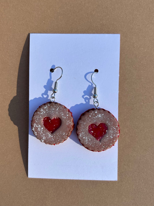 Sweet Jam Cookie Earrings – Handmade Cute Cookie Jewelry, Valentine Gift Earrings