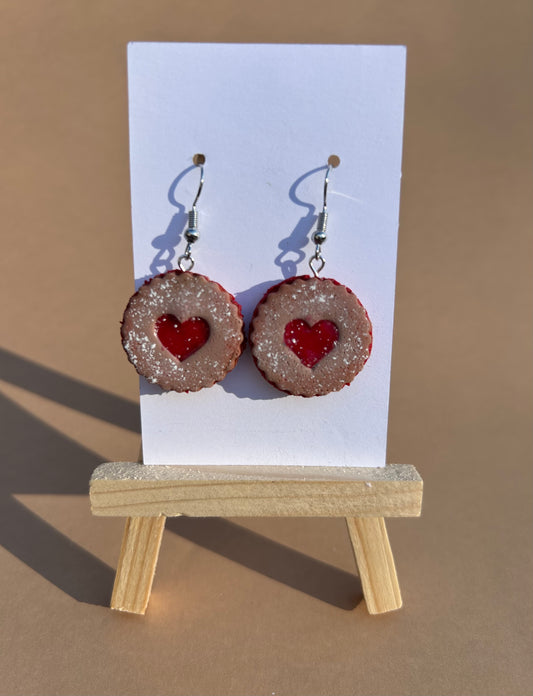 Sweet Jam Cookie Earrings – Handmade Cute Cookie Jewelry, Valentine Gift Earrings
