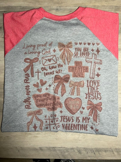 Jesus Is My Valentine Shirt – Vintage Christian Valentine 3/4 Sleeve Faith Tee