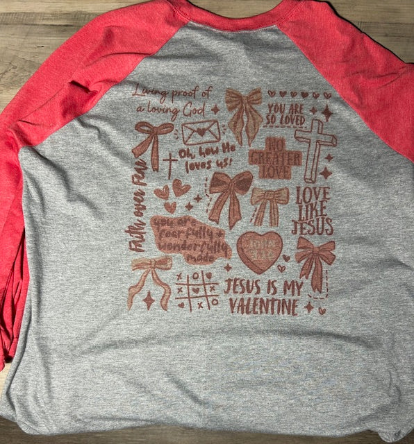 Jesus Is My Valentine Shirt – Vintage Christian Valentine 3/4 Sleeve Faith Tee