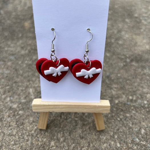 Valentine Chocolate Box Earrings – Heart Shaped Valentine’s Day Statement Earrings