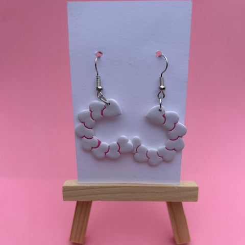 Heart Half Circle Dangle Earrings | Minimalist Geometric Jewelry | Boho Statement Earrings