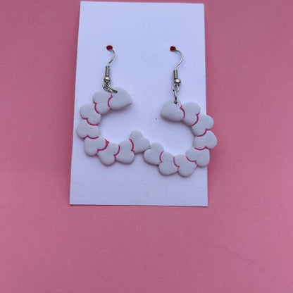 Heart Half Circle Dangle Earrings | Minimalist Geometric Jewelry | Boho Statement Earrings