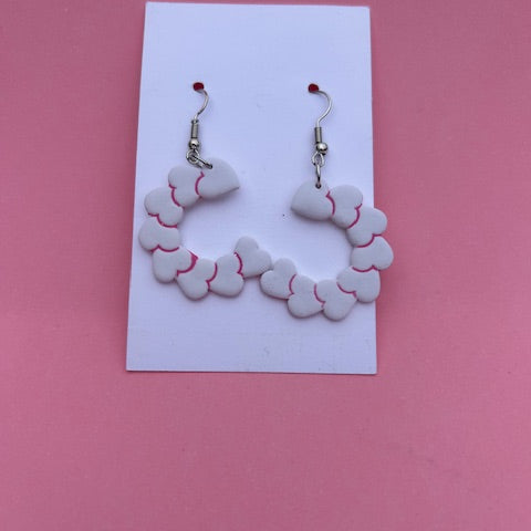 Heart Half Circle Dangle Earrings | Minimalist Geometric Jewelry | Boho Statement Earrings