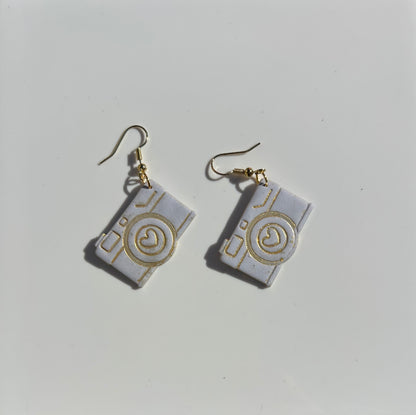 Cute Mini Camera Dangle Earrings, Photographer Gift, Lightweight Statement Jewelry