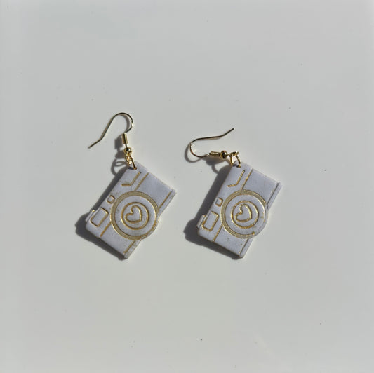 Cute Mini Camera Dangle Earrings, Photographer Gift, Lightweight Statement Jewelry
