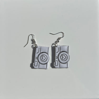 Cute Mini Camera Dangle Earrings, Photographer Gift, Lightweight Statement Jewelry