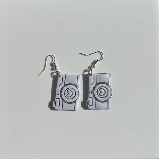 Cute Mini Camera Dangle Earrings, Photographer Gift, Lightweight Statement Jewelry