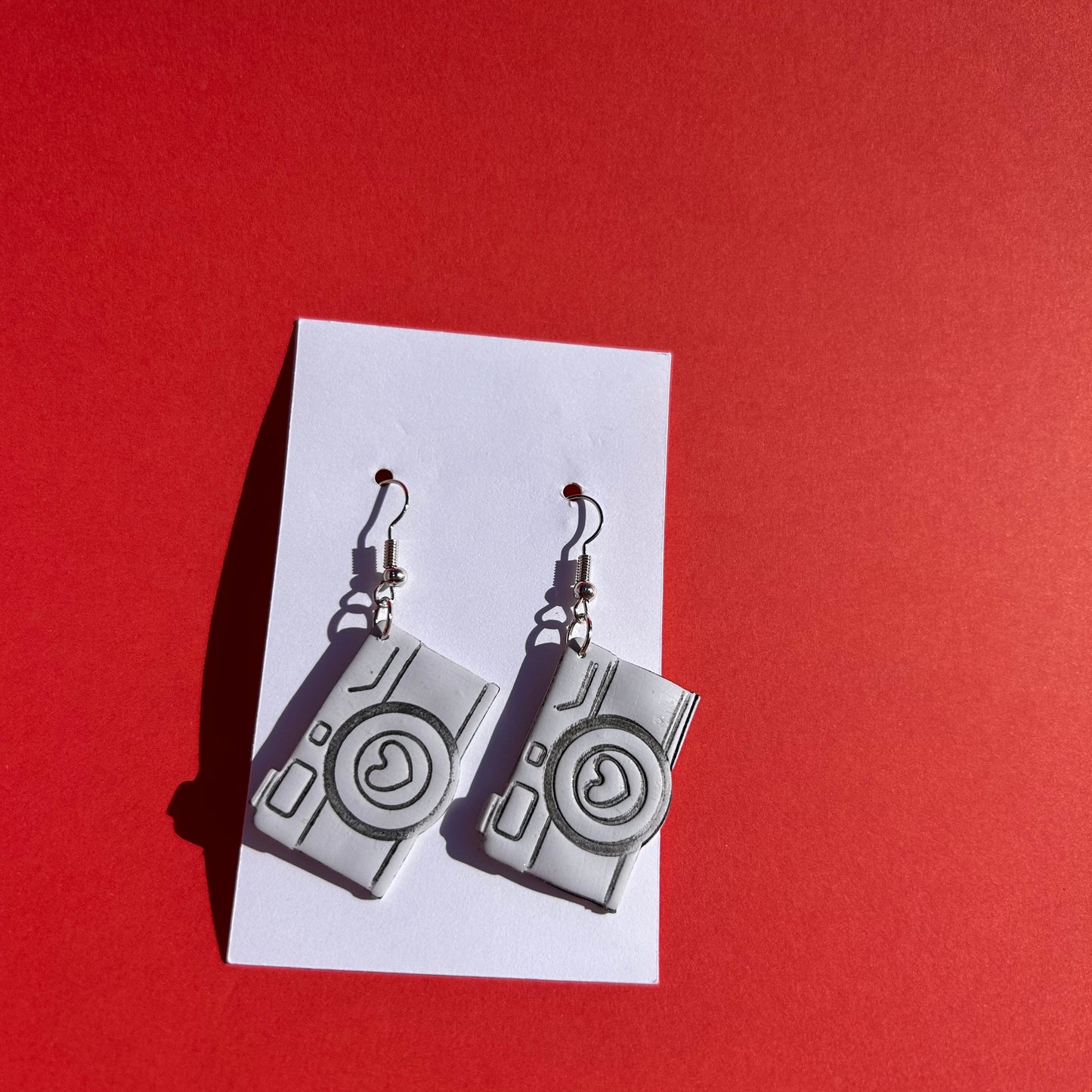 Cute Mini Camera Dangle Earrings, Photographer Gift, Lightweight Statement Jewelry