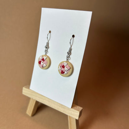 Realistic Sugar Cookie Dangle Earrings – Handmade Food Jewelry, Cookie Drop Earrings