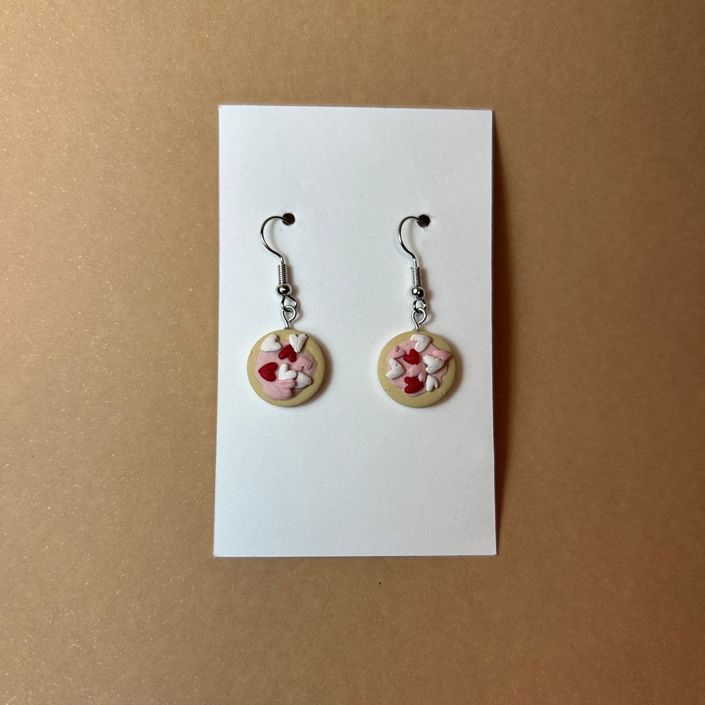 Realistic Sugar Cookie Dangle Earrings – Handmade Food Jewelry, Cookie Drop Earrings