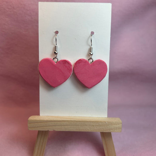 Polymer Clay Heart Macaron Earrings – Handmade Cute Dessert Jewelry for Women & Teens