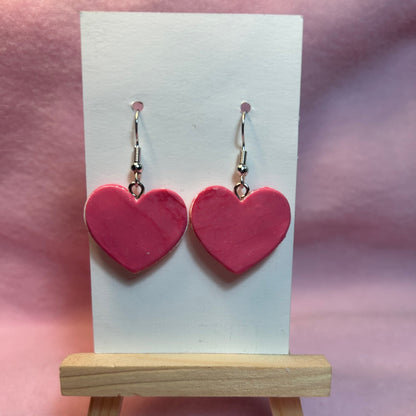 Polymer Clay Heart Macaron Earrings – Handmade Cute Dessert Jewelry for Women & Teens