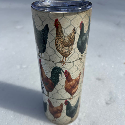 Easily Distracted By Chickens 20oz Tumbler – Funny Chicken Lover Gift