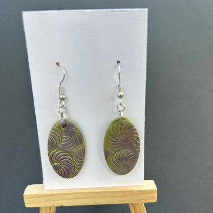 Pastel Spiral Statement Earrings - Handmade Polymer Clay Jewelry