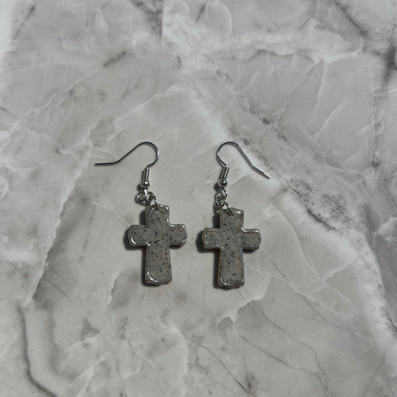 Handmade Polymer Clay Cross Earrings