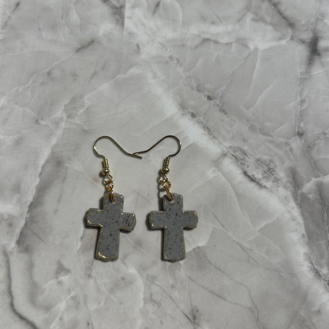 Handmade Polymer Clay Cross Earrings