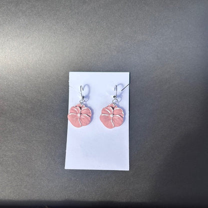 Blush Pink Floral Clay Earrings