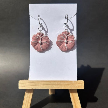 Blush Pink Floral Clay Earrings