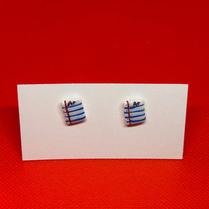 A+ Notebook Paper Stud Earrings – Polymer Clay & Resin