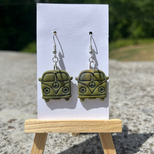 Groovy Van Polymer Clay Earrings