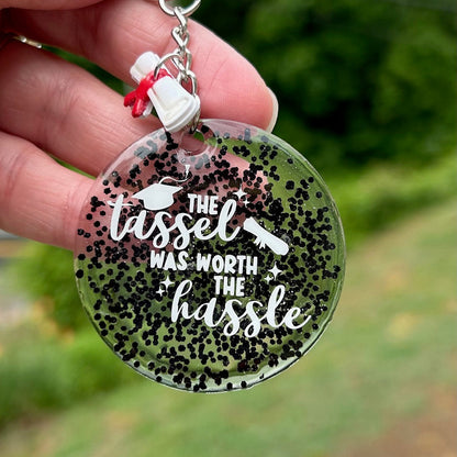 Glitter Resin Graduation Keychain