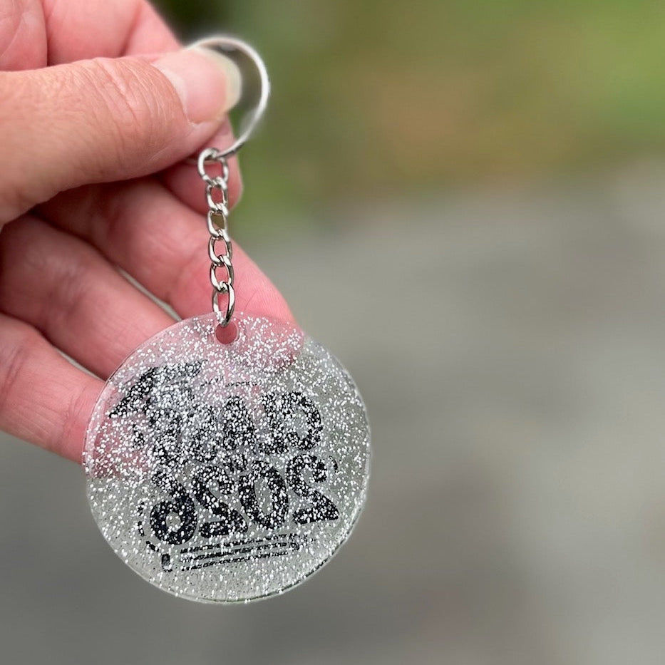 Glitter Resin Graduation Keychain