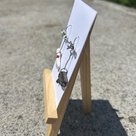 Graduation Cap & Diploma Mismatched Resin Earrings – Bow Post
