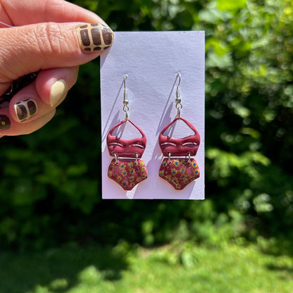 Retro Swimsuit Dangle Earrings