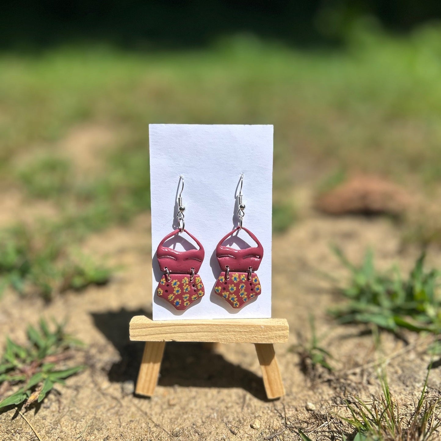 Retro Swimsuit Dangle Earrings