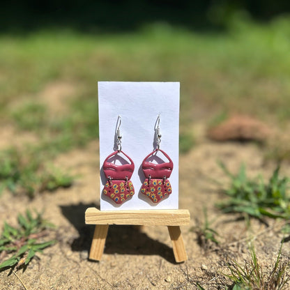 Retro Swimsuit Dangle Earrings