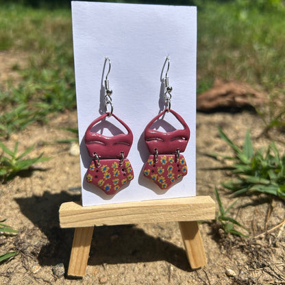 Retro Swimsuit Dangle Earrings