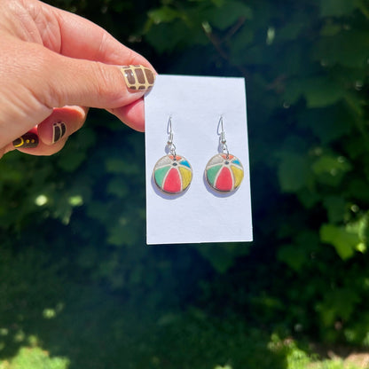 Beach Ball Dangle Earrings